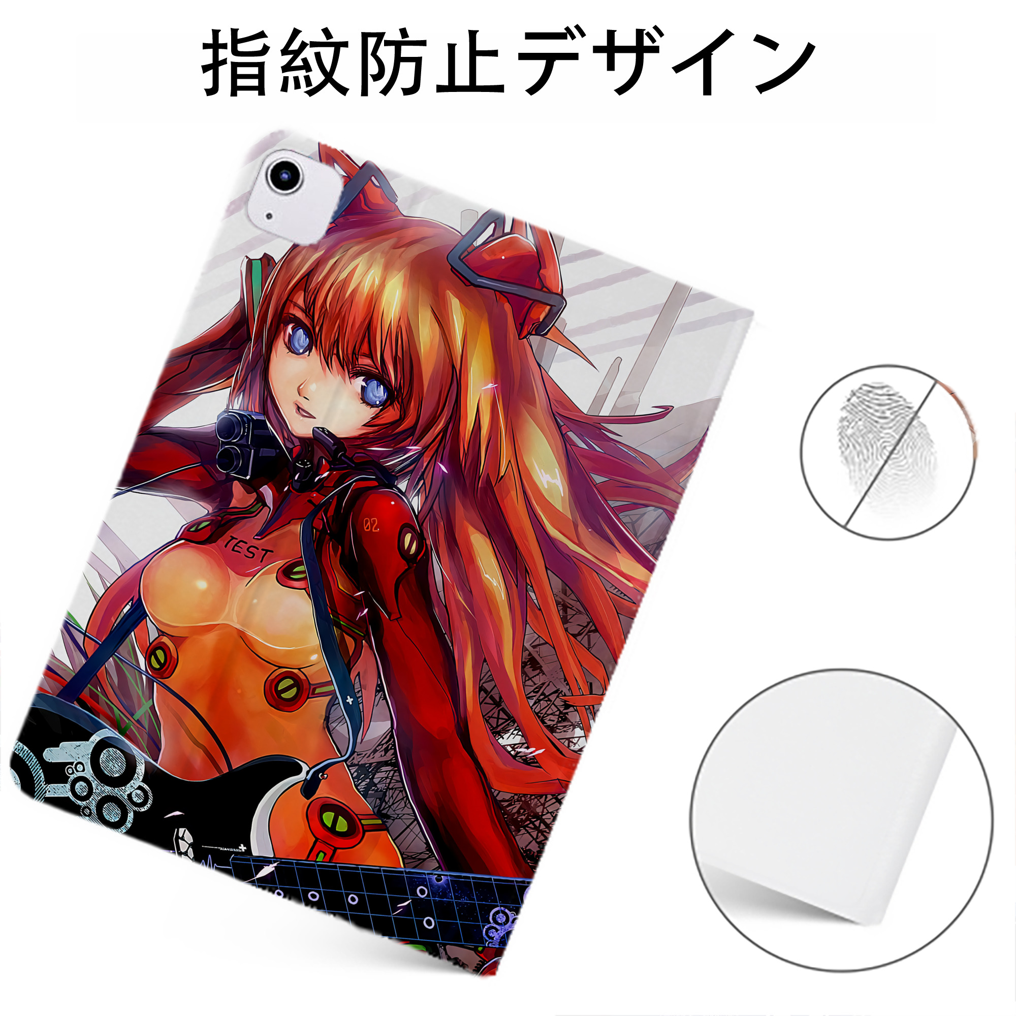 （画像用） EVA 新世紀エヴァンゲリオン IPadケース ペンホルダー付き ブックスタイルデザイン
